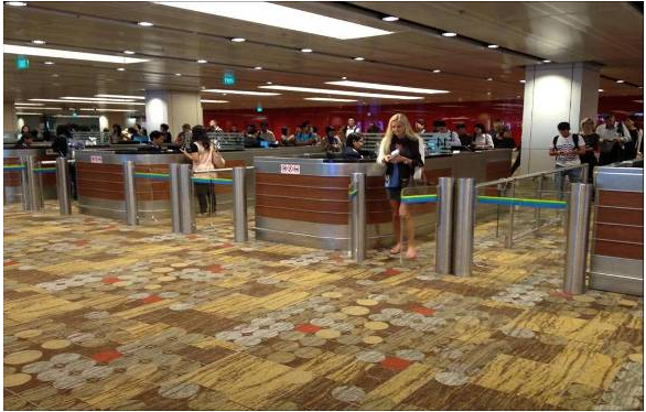 摆闸在机场控制乘客进出